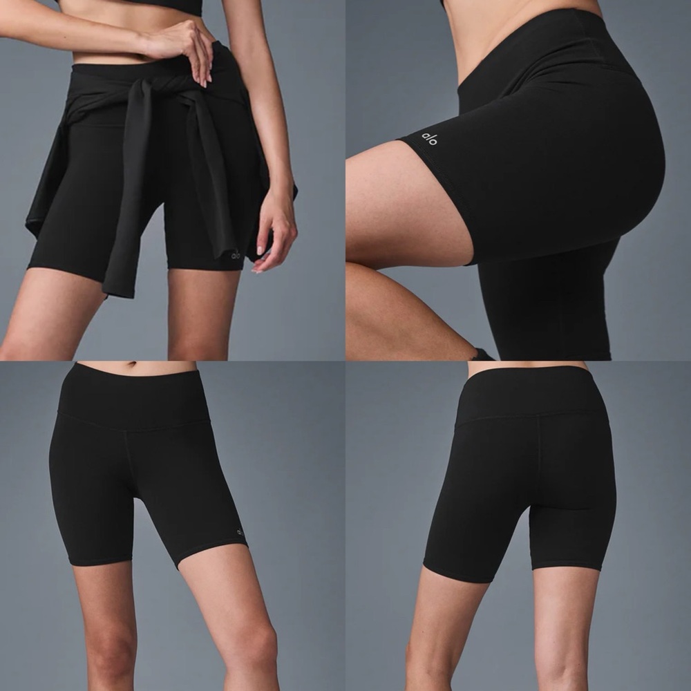 ALO High Waist Black Biker Shorts NWT